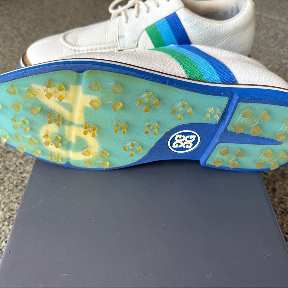 G/FORE White Sneakers with Blue and Green Accents